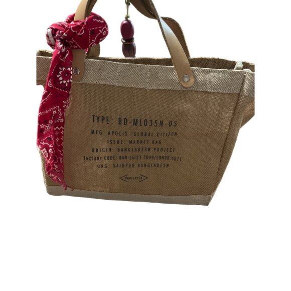 Apolis Global Citizen burlap short double handled bag with Magnolia Waco, TX on - Picture 2 of 9